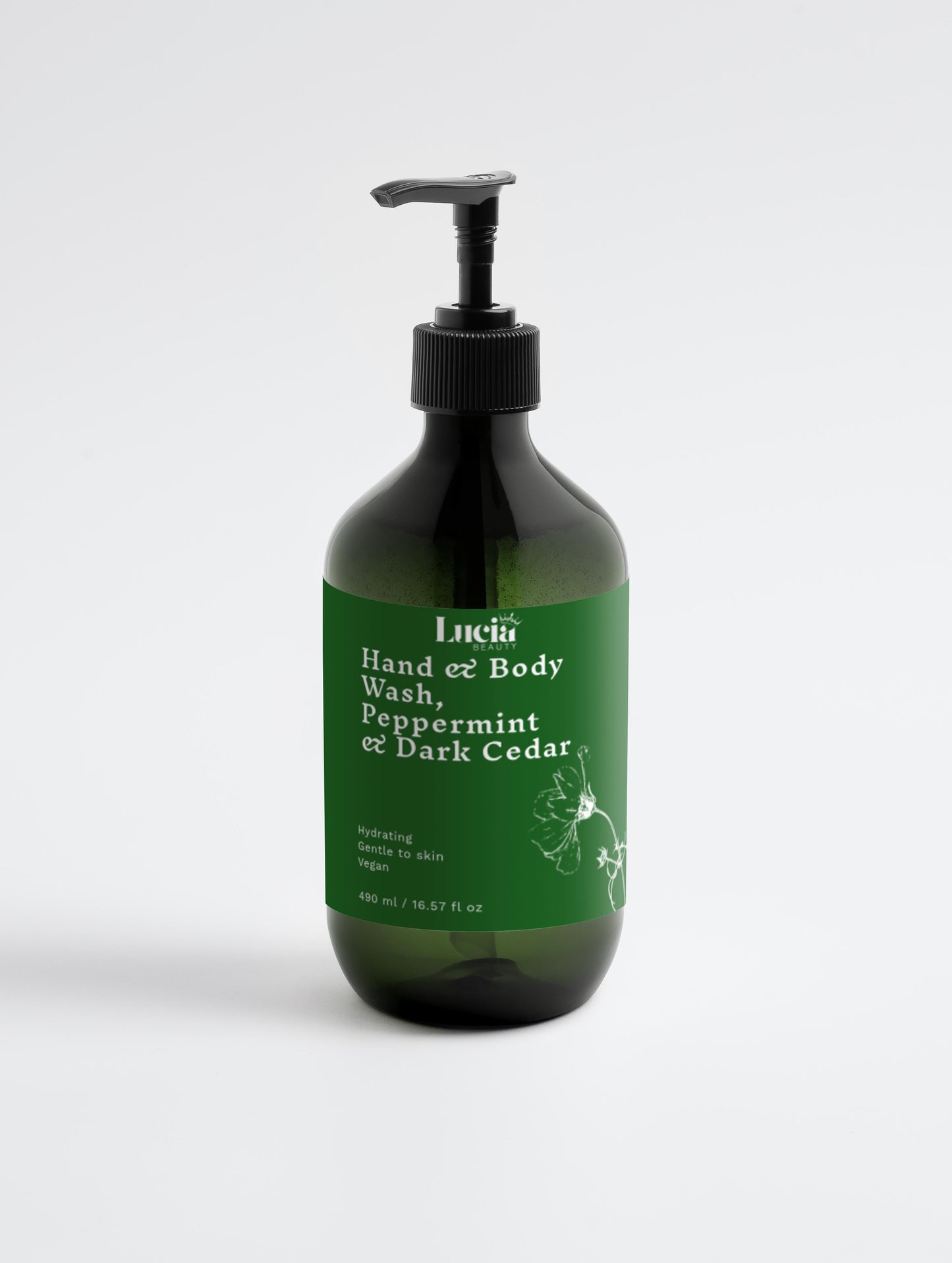Hand & Body Wash, Peppermint & Dark Cedar