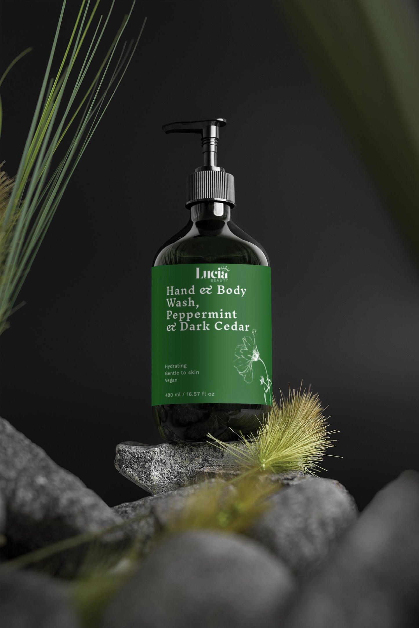 Hand & Body Wash, Peppermint & Dark Cedar